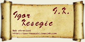 Igor Kesegić vizit kartica